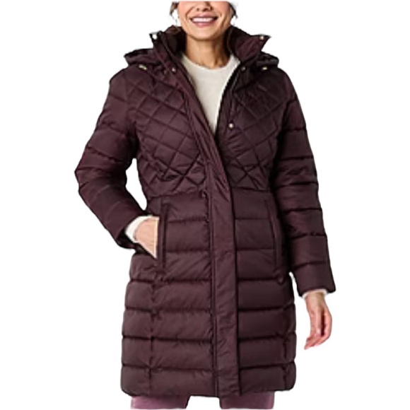 Liz Claiborne Puffer Coat Woman's Size Large Purple Full Zip